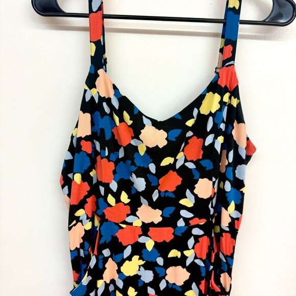 41 Hawthorn L Black Multicolor Abstract Beatriz Clean Maxi Dress with Slit - Picture 7 of 9